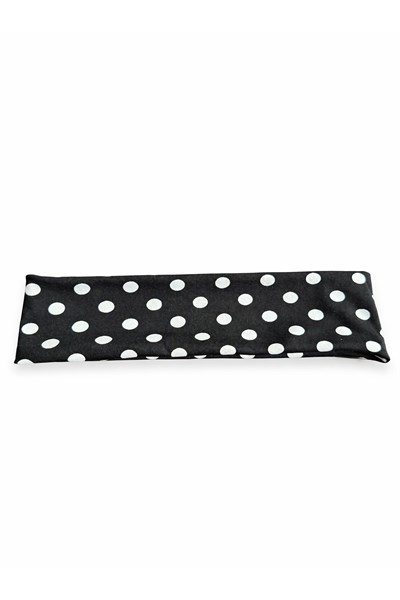 Kadın Siyah Renk Puantiyeli Saç Bandı, Bandana