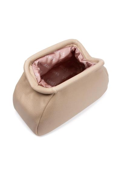 Kadın Trend Bej Deri Clutch Portföy Çanta
