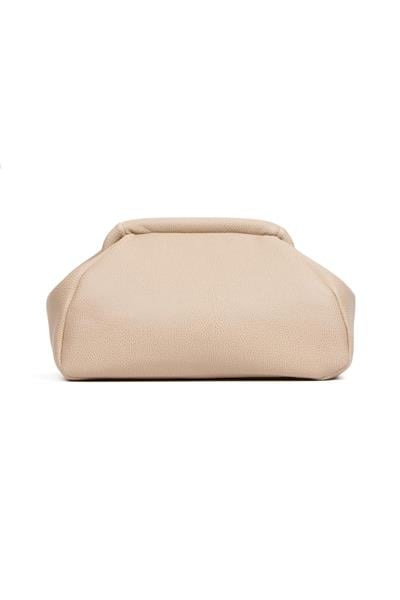 Kadın Trend Bej Deri Clutch Portföy Çanta