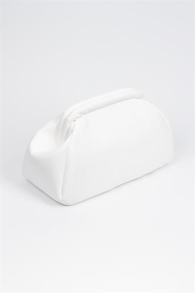 Kadın Trend Beyaz Deri Clutch Portföy Çanta