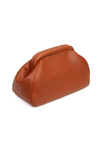 Kadın Trend Camel Deri Clutch Portföy Çanta