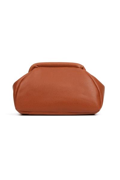 Kadın Trend Camel Deri Clutch Portföy Çanta