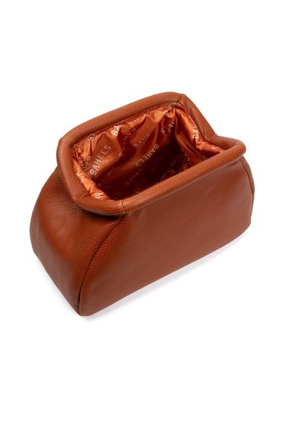 Kadın Trend Camel Deri Clutch Portföy Çanta