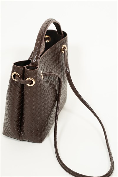 Kadın Venty Acı Kahve Renk Gold Tokalı El Ve Omuz Çantası