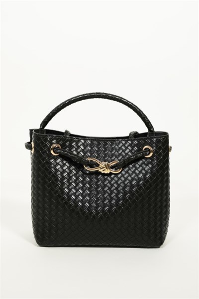 Kadın Venty Siyah Renk Gold Tokalı El Ve Omuz Çantası