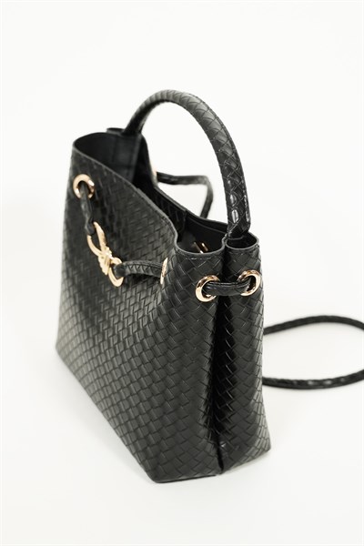 Kadın Venty Siyah Renk Gold Tokalı El Ve Omuz Çantası