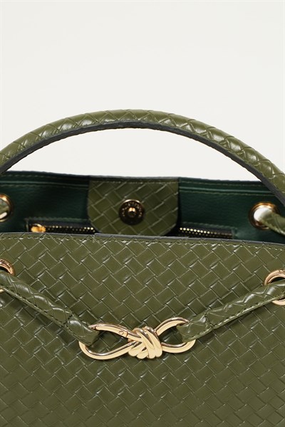 Kadın Venty Yeşil Renk Gold Tokalı El Ve Omuz Çantası