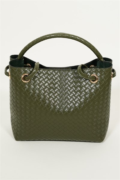 Kadın Venty Yeşil Renk Gold Tokalı El Ve Omuz Çantası