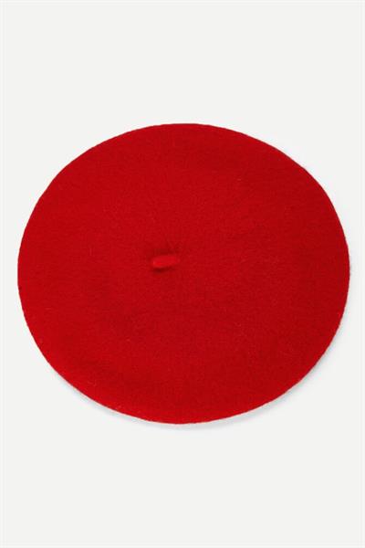 Kırmızı Fransız Ressam Keçe Bere Şapka