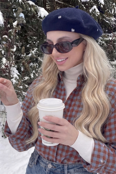 Lacivert Fransız Ressam Keçe Bere