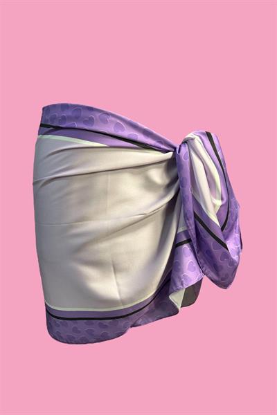 Özel Tasarım Mor Göz Desen İç Göstermeyen Pareo  45*145 Cm