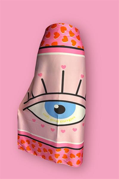 Özel Tasarım Pembe Göz Desen İç Göstermeyen Pareo  95*145 Cm