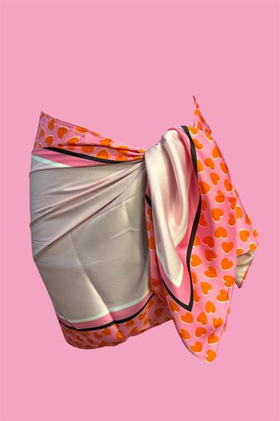 Özel Tasarım Pembe Göz Desen İç Göstermeyen Pareo  45*145 Cm