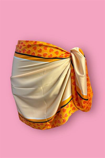 Özel Tasarım Turuncu Göz Desen İç Göstermeyen Pareo  45*145 Cm