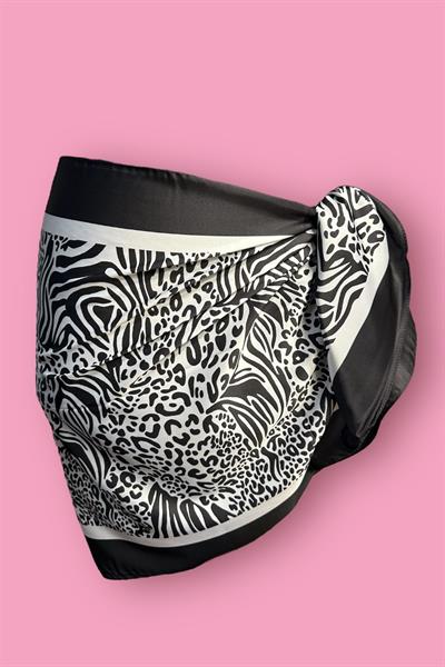 Özel Tasarım Zebra Leopar İç Göstermeyen Pareo  45*145 Cm