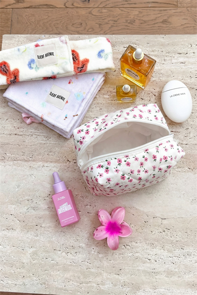 Pembe Çıtır Çiçek Makyaj Çantası