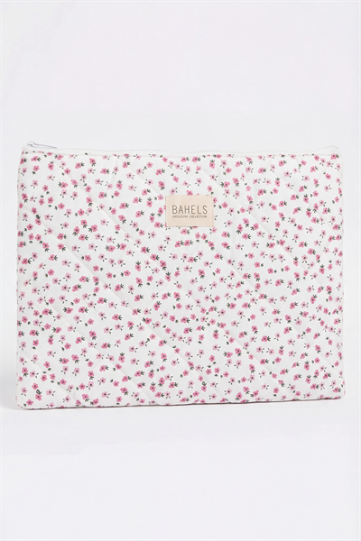 Pembe Çıtır Çiçek XL Macbook ve Tablet Uyumlu Portföy Çanta