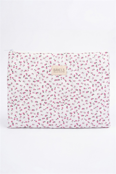 Pembe Çıtır Çiçek XL Macbook ve Tablet Uyumlu Portföy Çanta