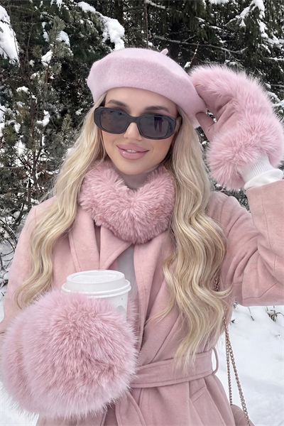 Pembe Fransız Ressam Keçe Bere