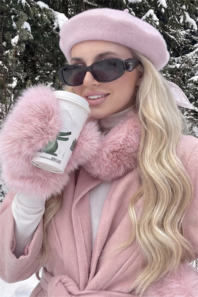 Pembe Fransız Ressam Keçe Bere