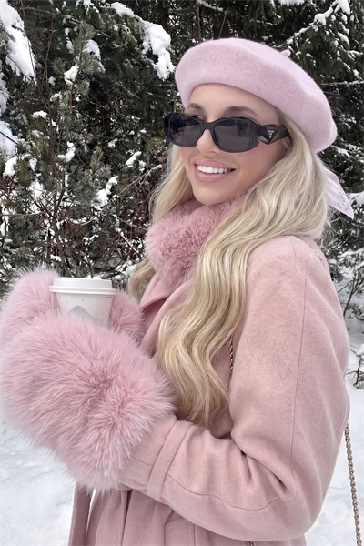 Pembe Fransız Ressam Keçe Bere