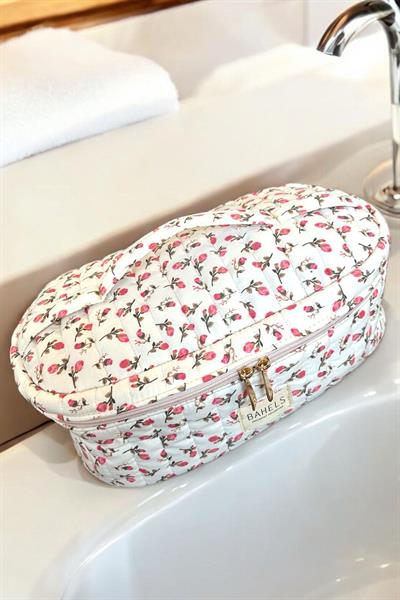 Gül Desen Airwrap Uyumlu Içi Bölmeli Tüm Saç Şekillendirici Için Xl Boy Çanta Seyahat Çantası