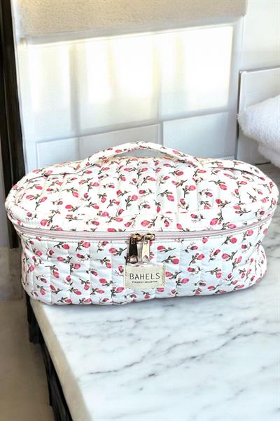 Gül Desen Airwrap Uyumlu Içi Bölmeli Tüm Saç Şekillendirici Için Xl Boy Çanta Seyahat Çantası