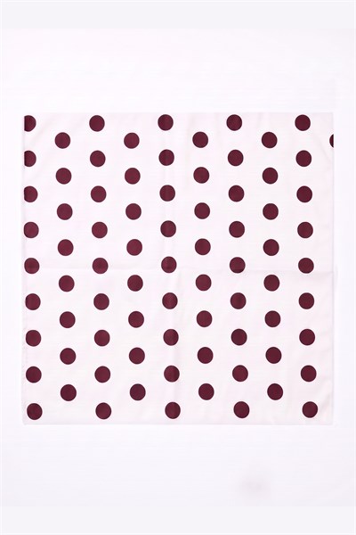 Puantiye Bordo Kadın Bandana Fular 50x50cm