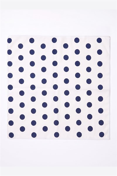 Puantiye Mavi Kadın Bandana Fular 50x50cm