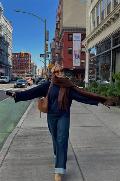 Puffy Acı Kahve Atkı Şal Omuz Şalı