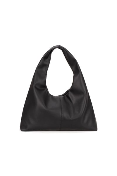 Siyah Deri Kadın Shopper Omuz Çantası – Yumuşak Form Vintage Model