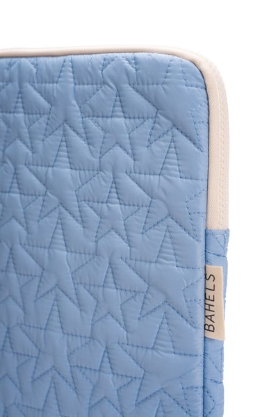 Star Puffy Mavi Yıldız Desen XL Macbook ve Tablet Uyumlu Portföy Çanta