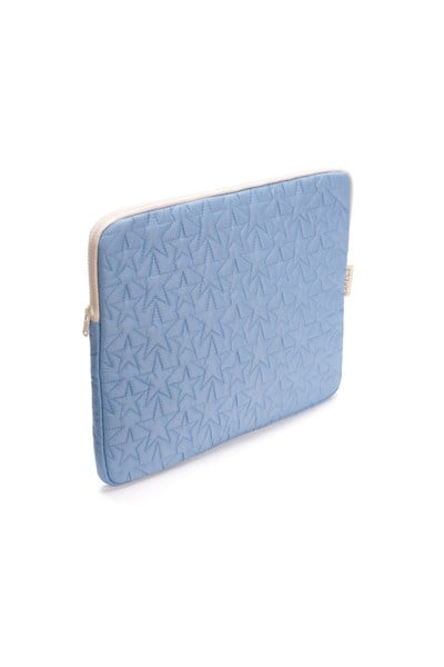 Star Puffy Mavi Yıldız Desen XL Macbook ve Tablet Uyumlu Portföy Çanta