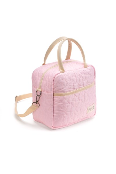 Star Puffy Pembe Termal Çanta Yemek Taşıma Beslenme Çantası Isı Yalıtımlı Askılı Çanta