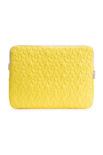 Star Puffy Sarı Yıldız Desen XL Macbook ve Tablet Uyumlu Portföy Çanta