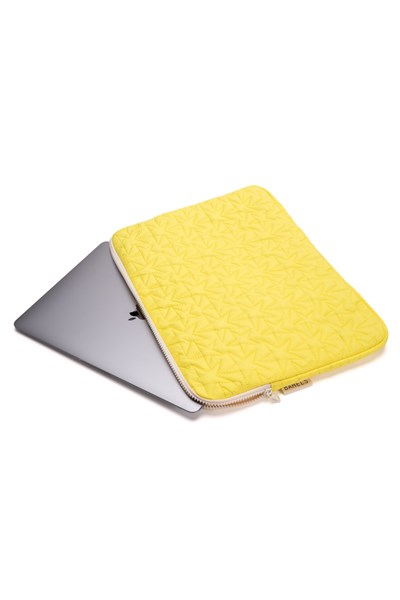Star Puffy Sarı Yıldız Desen XL Macbook ve Tablet Uyumlu Portföy Çanta