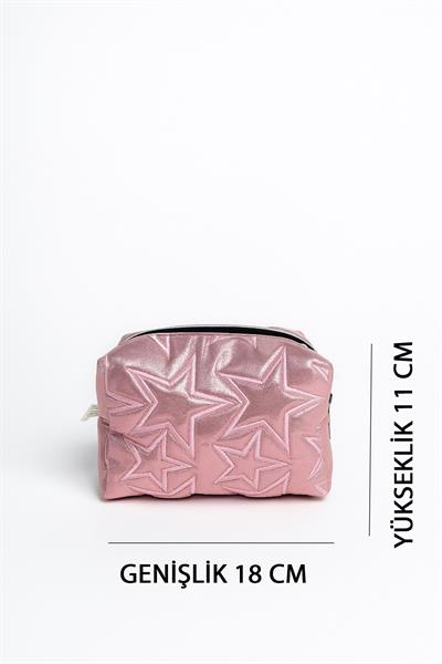 Stargirl Pembe Yıldız Makyaj Çantası
