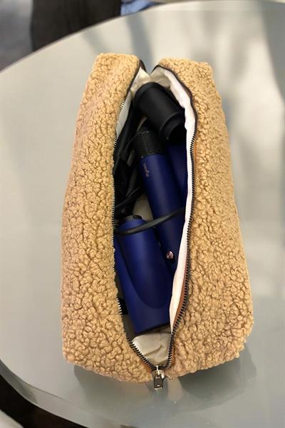 Teddy Peluş Camel Tüm Saç Şekillendirici İçin Xl Boy Çanta Seyahat Çantası