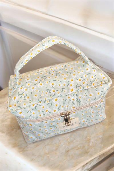 Trend Papatya Desen Seyahat Makyaj Çantası