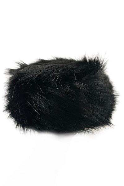Trend Siyah Peluş Kürk Kalpak Şapka