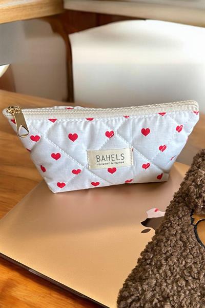 Viral Kalp Fermuarlı Tek Gözlü  Kalemlik Kalem Kutusu Cüzdan Makyaj Çantası