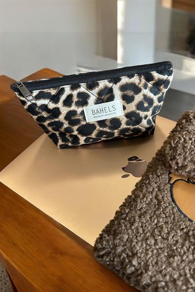 Viral Leopar Fermuarlı Tek Gözlü  Kalemlik Kalem Kutusu Cüzdan Makyaj Çantası