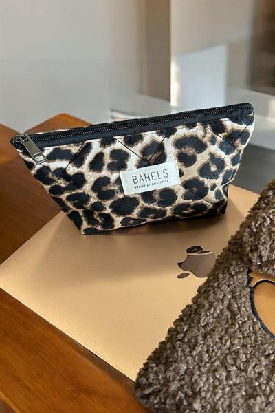 Viral Leopar Fermuarlı Tek Gözlü  Kalemlik Kalem Kutusu Cüzdan Makyaj Çantası