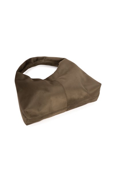 Yeşil Süet Kadın Shopper Omuz Çantası – Yumuşak Form Vintage Model