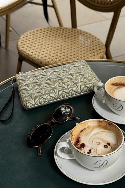 Yıldız Desenli Sarı Portföy Çanta