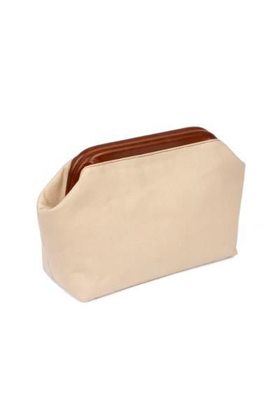 Kadın Kahve Detaylı Kanvas Portföy & Clutch Çanta