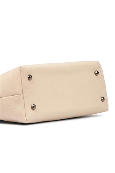 Kadın Siyah Detaylı Kanvas Portföy & Clutch Çanta