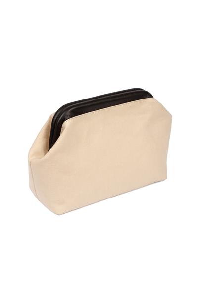 Kadın Siyah Detaylı Kanvas Portföy & Clutch Çanta