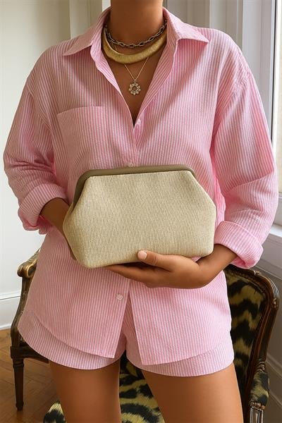 Kadın Vizon Detaylı Jüt Hasır Portföy & Clutch Çanta