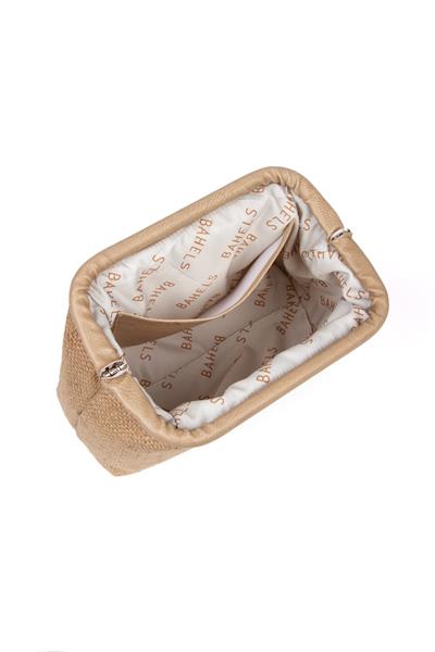 Kadın Vizon Detaylı Jüt Hasır Portföy & Clutch Çanta
